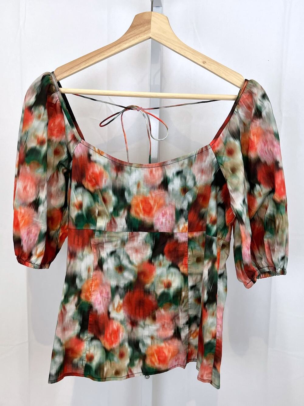 J.CREW Size 0 Square Neck Top Blouse Liberty Hazy Days Floral Print Multicolor